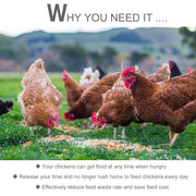 Automatic Poultry Feeder 11.5KG Rat Proof Treadle Design in Galvanised Aluminium, Silver