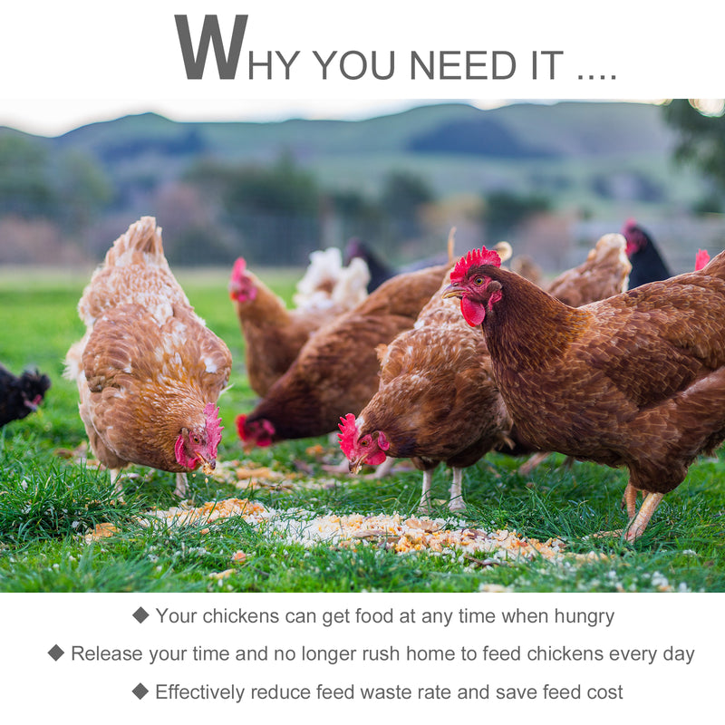 Automatic Poultry Feeder 11.5KG Rat Proof Treadle Design in Galvanised Aluminium, Silver