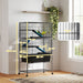 5 Level Rolling Small Animal Cage with Non Slip Ramps and Deep Tray Dark Grey by PawHut
