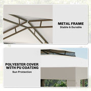 Outsunny 3x3m Gazebo, Netting Party Tent, Patio Canopy Outdoor Event Shelter with Double Tier Roof, Cream White Outsunny