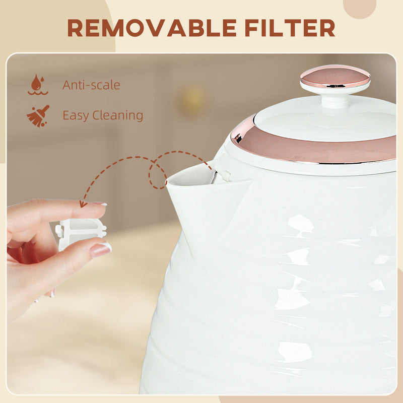 Cream 3kW Rapid Boil Honeycomb Kettle Fast Heating Energy Efficient by HOMCOM