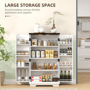 White Farmhouse Style Multi-Storage Cabinet with Shelves and Drawers by HOMCOM