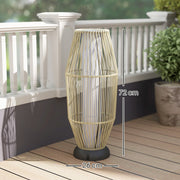 Grey 72 cm Solar Rattan Floor Lamp with Auto On Off LED for Garden and Patio by Outsunny