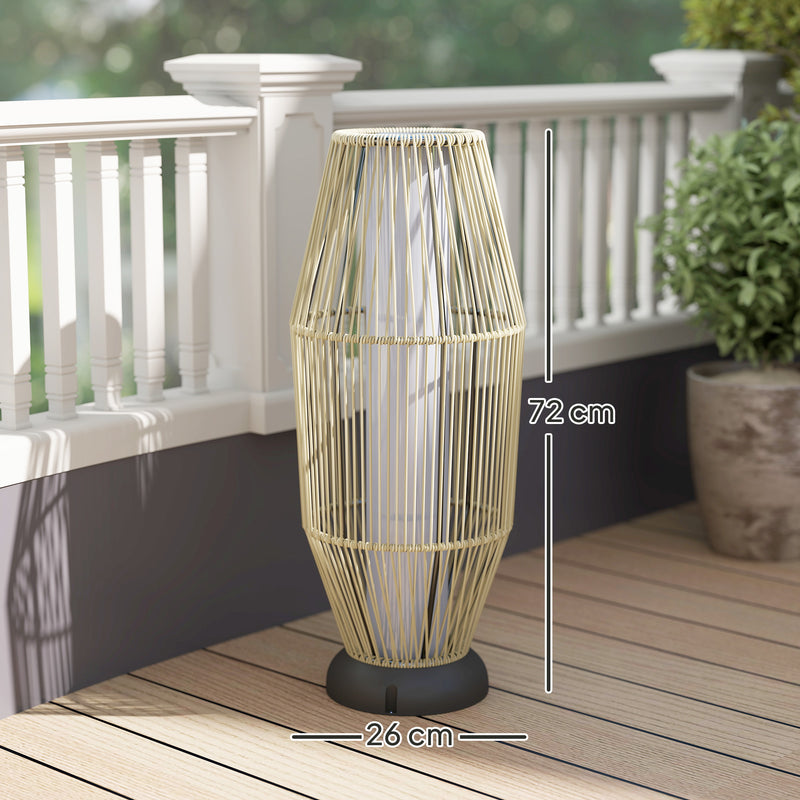 Grey 72 cm Solar Rattan Floor Lamp with Auto On Off LED for Garden and Patio by Outsunny