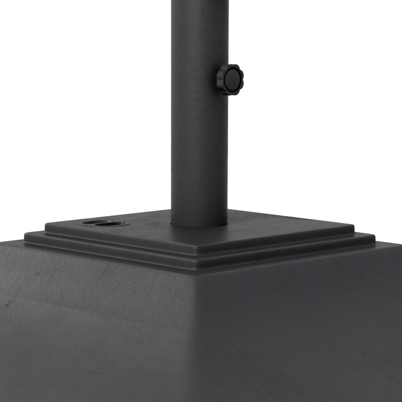 Black 60kg Garden Parasol Base With Wheels Fillable With Water Or Sand For Stability