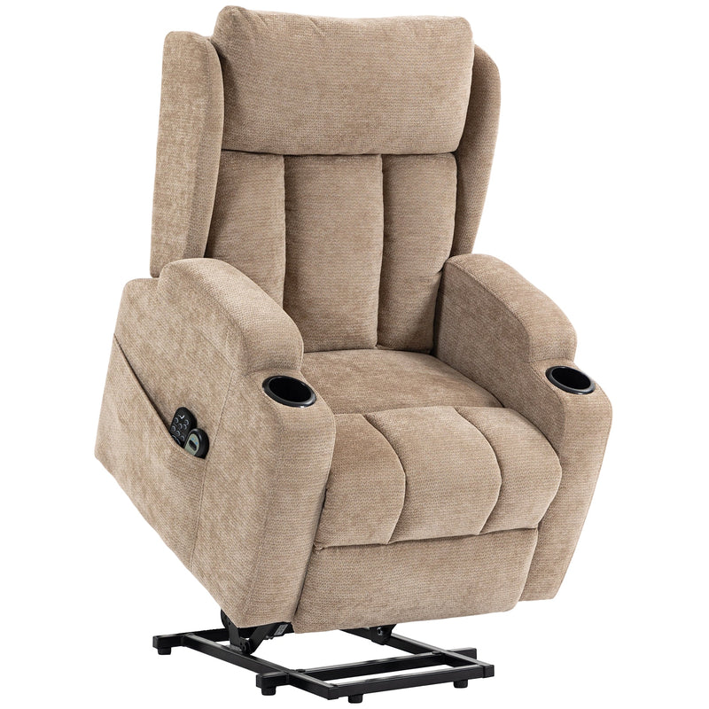 Power Lift Recliner Chair Brown - front view