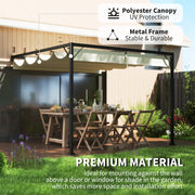 3 x 3m Outdoor Pergola with Retractable Canopy Cream White by Outsunny