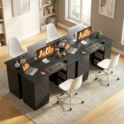 Computer Desk With Storage Shelves And Drawers Ideal For Home Office Use Black AOSOM