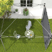 Grey 195 x 295cm Replacement Gazebo Sidewall UV-Resistant Weather Protection by Outsunny