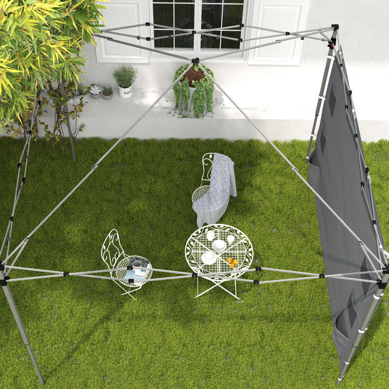 Grey 195 x 295cm Replacement Gazebo Sidewall UV-Resistant Weather Protection by Outsunny