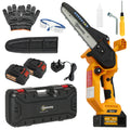 8 Inch Cordless Electric Chainsaw with Brushless Motor and 2 Batteries for Tree Pruning AOSOM