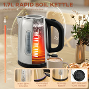 Polished Toaster and Kettle Set with Fast Boil Ideal for Modern Kitchens Silver Tone