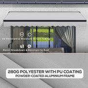 Light Grey 2.5 x 3.5m Electric Garden Awning With Remote and Durable Aluminium Frame