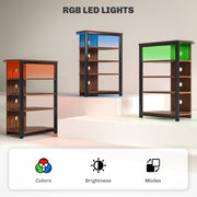 4 Tier Corner TV Stand with LED Lights and Storage for TVs up to 29 Inch, Grey