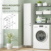 Wall Mounted Tall Bathroom Cabinet with Soft Close Doors Ideal for Small Spaces, White