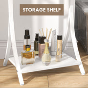 Full Length LED Dressing Mirror With Storage Shelf and 3 Light Modes, White