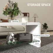 Curved White High Gloss Coffee Table Modern Design by HOMCOM