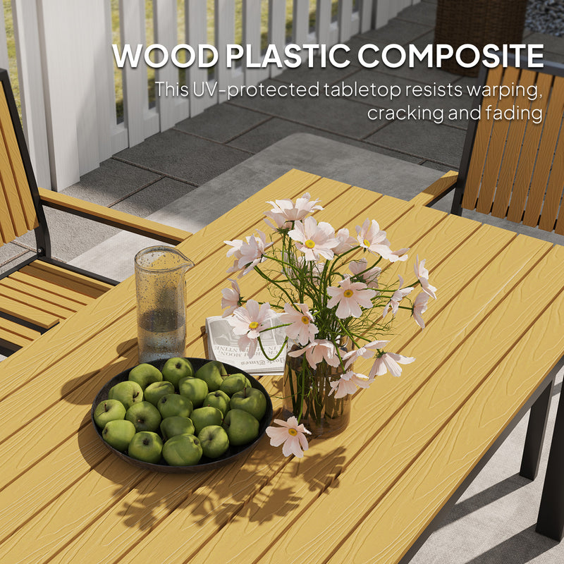 6 Seater Garden Dining Set with Stackable Chairs and Aluminium Frame by Outsunny