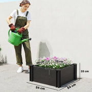 Raised Garden Bed for Easy Vegetable and Herb Growing with Tool Free Assembly Dark Grey Outsunny