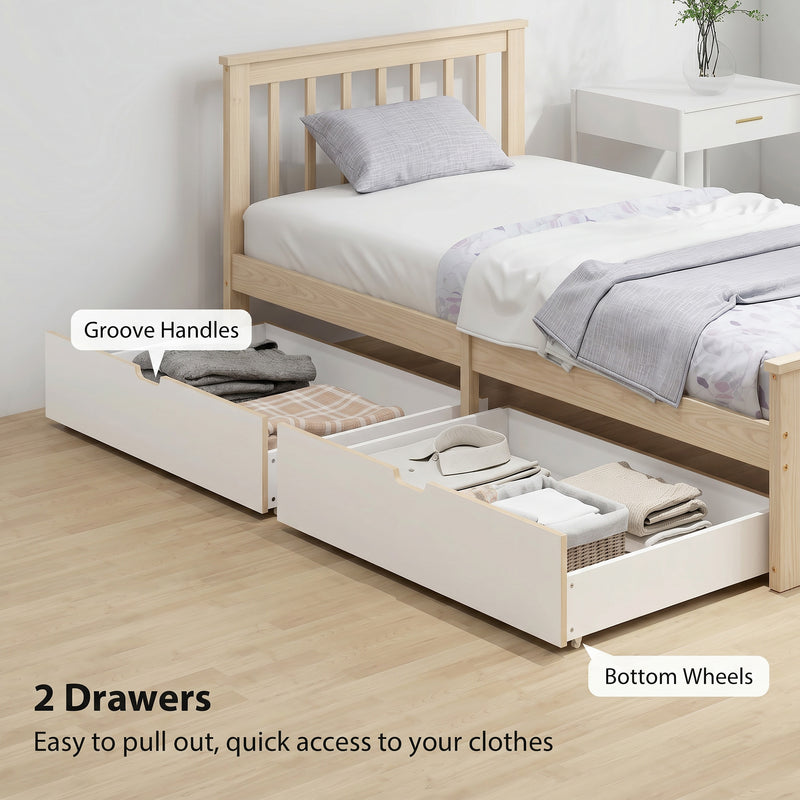 Single Bed Frame with Storage Drawers for Organised Small Bedrooms