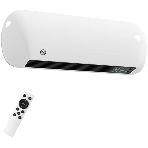 2000W Wall Mounted Ceramic Electric Heater With Fan and Thermostat Control, White