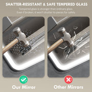 Backlit LED Bathroom Mirror 60 x 80 cm with Bluetooth and Demister in Silver Tone