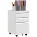 White 3 Drawer Lockable Steel Filing Cabinet with Pencil Tray for A4 and Legal Size by Vinsetto