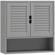 Wall Mounted Bathroom Cabinet With Adjustable Shelves For Organised Storage Grey AOSOM
