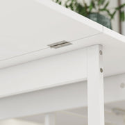 White Folding Drop Leaf Dining Table With Storage Shelves For Small Kitchens