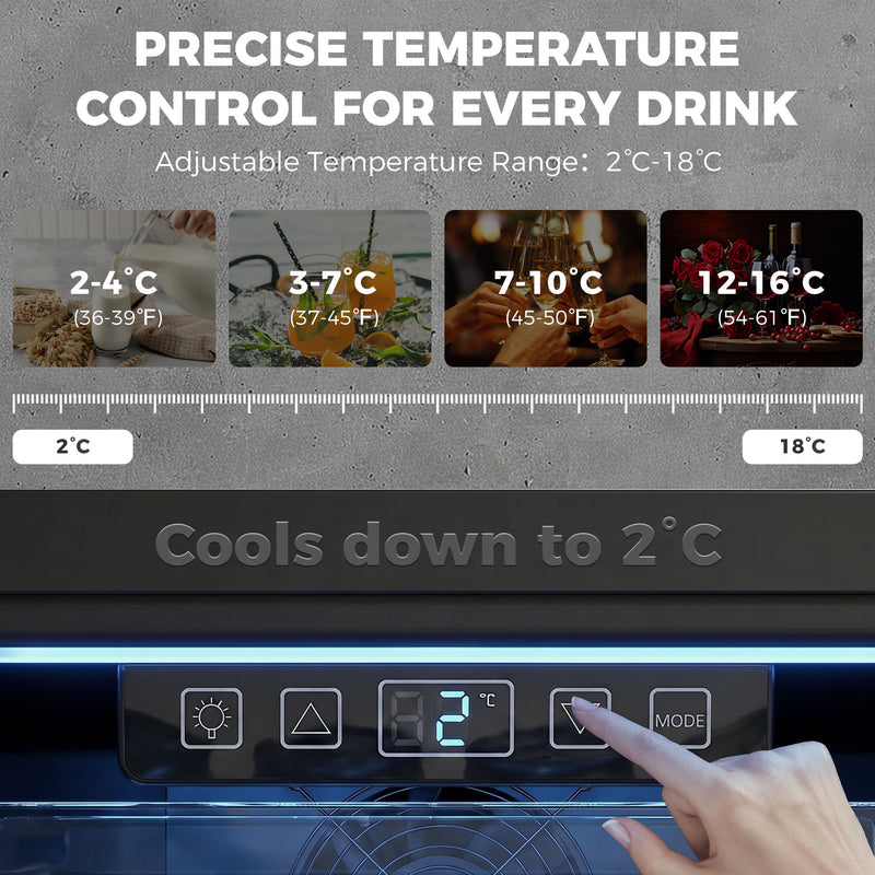 Drinks Fridge for Chilled Cans with Adjustable Shelves and Quiet Operation Black