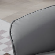 Swivel Recliner Chair with Footstool High Back PU Leather Armchair for Living Room Light Grey