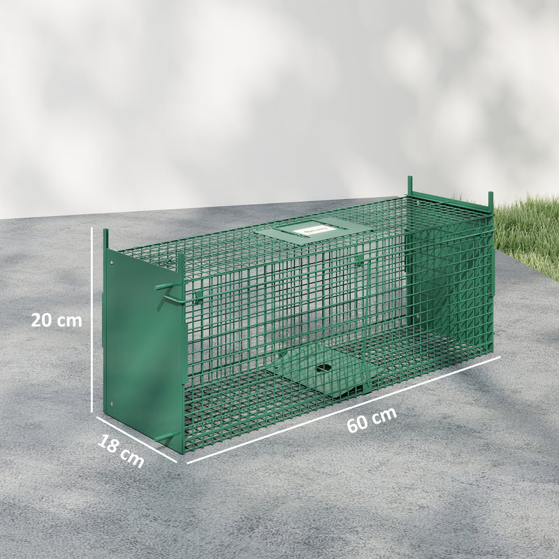 Large Humane Rat and Squirrel Trap with Double Doors for Indoor and Outdoor Use Green