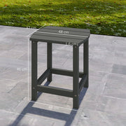 Outdoor Side Table for Garden or Patio with Easy-Clean Weatherproof Wood Effect Grey Outsunny