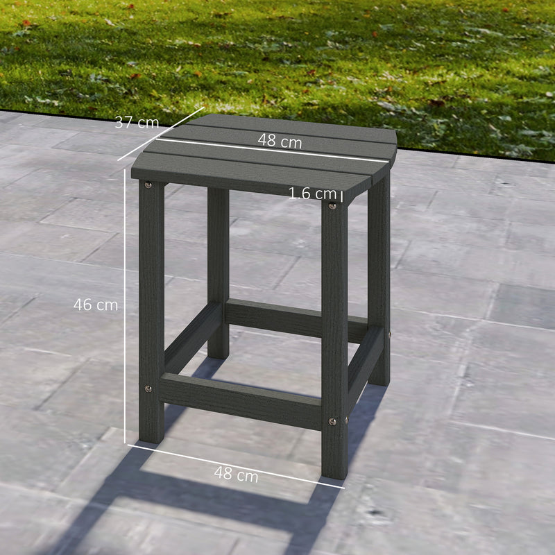 Outdoor Side Table for Garden or Patio with Easy-Clean Weatherproof Wood Effect Grey Outsunny