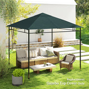 3 x 3 m Garden Gazebo Canopy Top Cover with Drain Holes for Outdoor Use Grey AOSOM