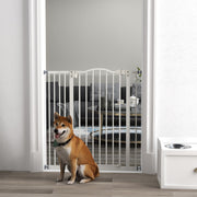 Extra Tall Safety Dog Gate with Auto Close for Doorways and Stairs Adjustable 74 to 94cm White