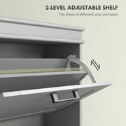 Three Drawer Slimline Shoe Storage Cabinet For Hallway Or Entryway, Grey