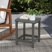 Outdoor Side Table for Garden or Patio with Easy-Clean Weatherproof Wood Effect Grey Outsunny