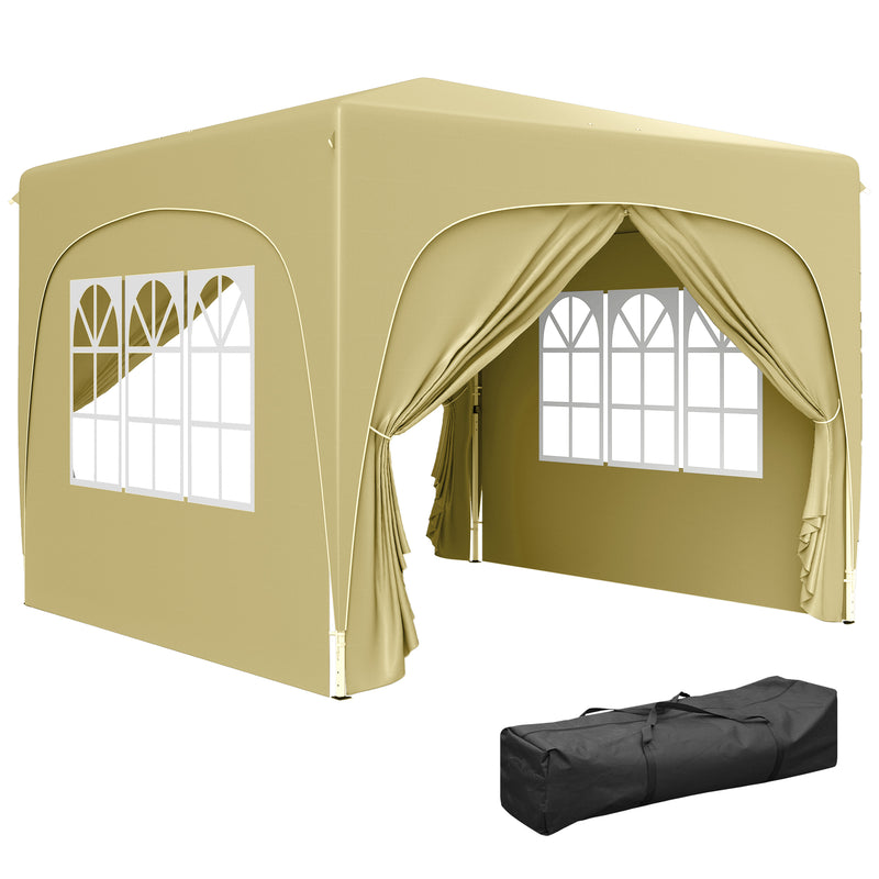 Sand 3 x 3m Pop Up Gazebo Shelter with Accessories by Outsunny