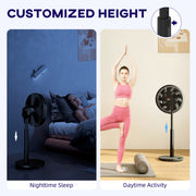 Adjustable Black Pedestal Fan with Oscillating Head and Tilt Function