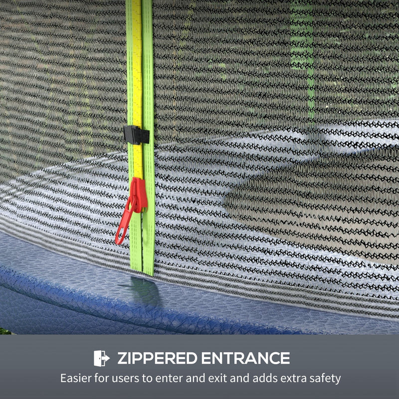 8ft Trampoline Net Replacement with Zipped Entrance and 6 Pole Covers Green by SPORTNOW AOSOM