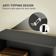 Black 6 Shelf Wooden Bookcase Freestanding Storage Unit For Home Or Office by Homcom