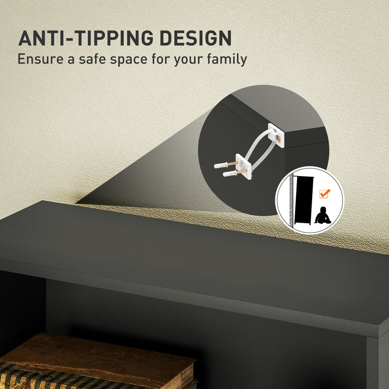 Black 6 Shelf Wooden Bookcase Freestanding Storage Unit For Home Or Office by Homcom