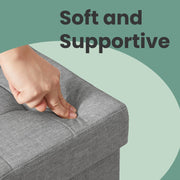 Storage Ottoman Bench Upholstered 110 cm with Hidden Compartment for Bedroom by Songmics