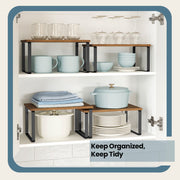 Set of 2 Spice Racks Freestanding Kitchen Organisers for Worktops and Cabinets by Songmics