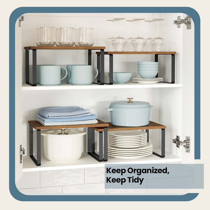 Set of 2 Spice Racks Freestanding Kitchen Organisers for Worktops and Cabinets by Songmics