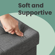 Large Storage Ottoman Bench for Bedroom or Living Room 110 cm Padded Seat by Songmics
