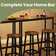 Bar Table Set with 2 Stools Industrial Style Kitchen Dining Furniture by Vasagle