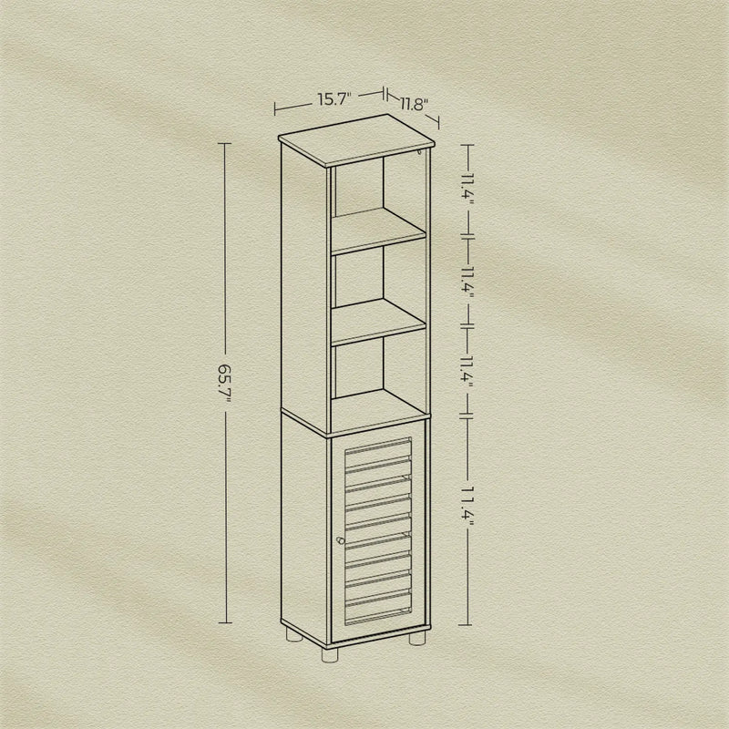 Tall Bathroom Storage Cabinet with Open Shelves and Adjustable Compartments by Vasagle