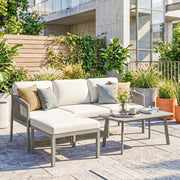 3 Piece Garden Sofa Set with Flexible Layout and Thick Cushions for Outdoor Relaxing, Grey